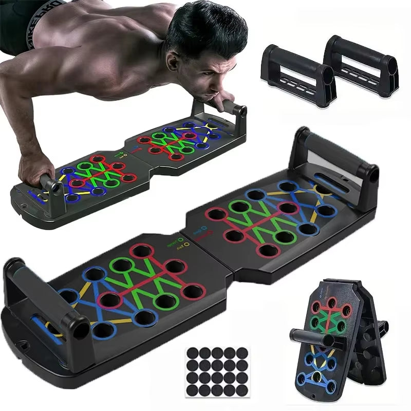 Portable Multifunctional Push-Up Board Set with Handles Foldable Fitness Equipment for Chest Abdomen Arms and Back Training