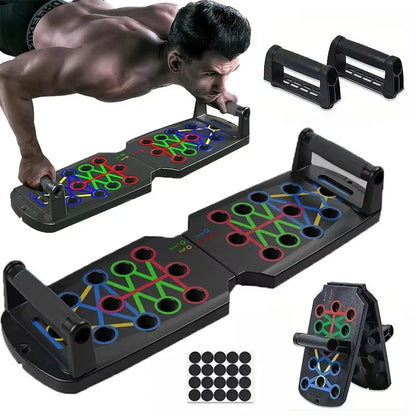 Portable Multifunctional Push-Up Board Set with Handles Foldable Fitness Equipment for Chest Abdomen Arms and Back Training