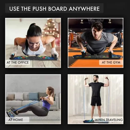 Portable Multifunctional Push-Up Board Set with Handles Foldable Fitness Equipment for Chest Abdomen Arms and Back Training